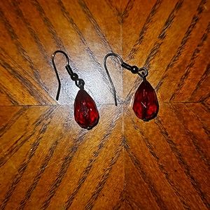 Red Vampire drop earrings